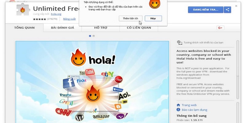 Dùng phần mềm Hola đổi IP khi bị chặn cho máy tính